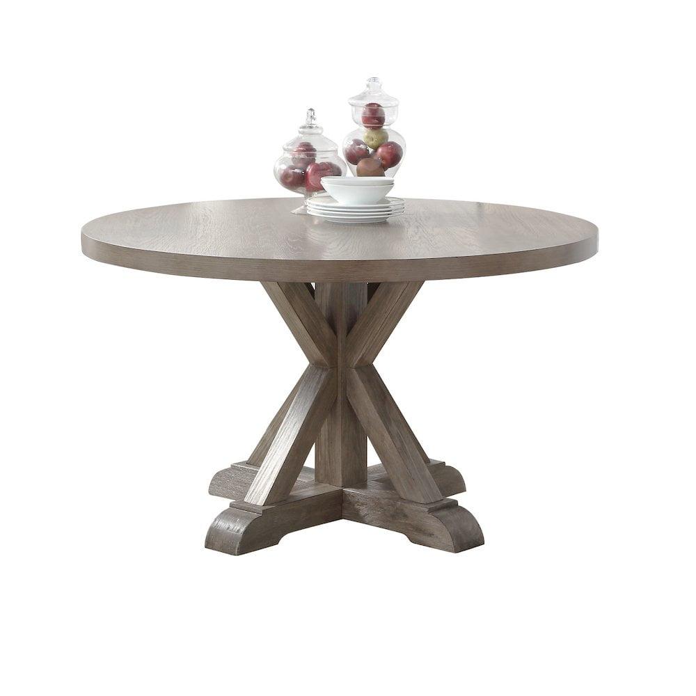 48" Molly Round Dining Table Gray - Steve Silver Co.: Contemporary Style, Textured Wood Veneer, Seats 4