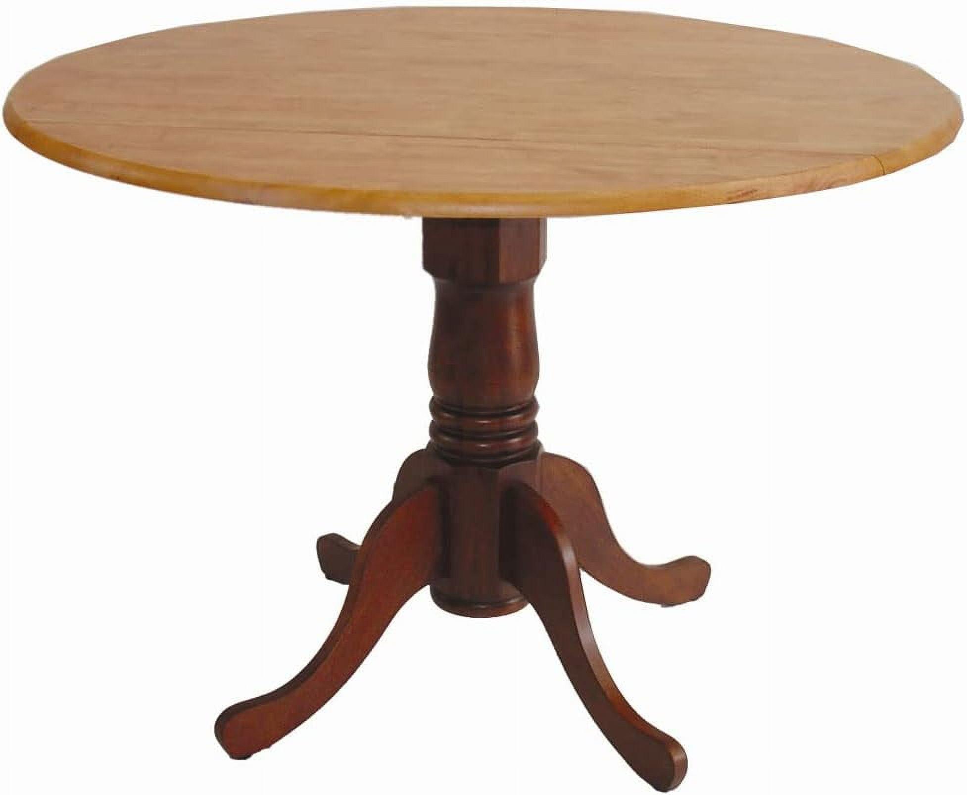 Cottage Charm Espresso Extendable Round Wood Dining Table