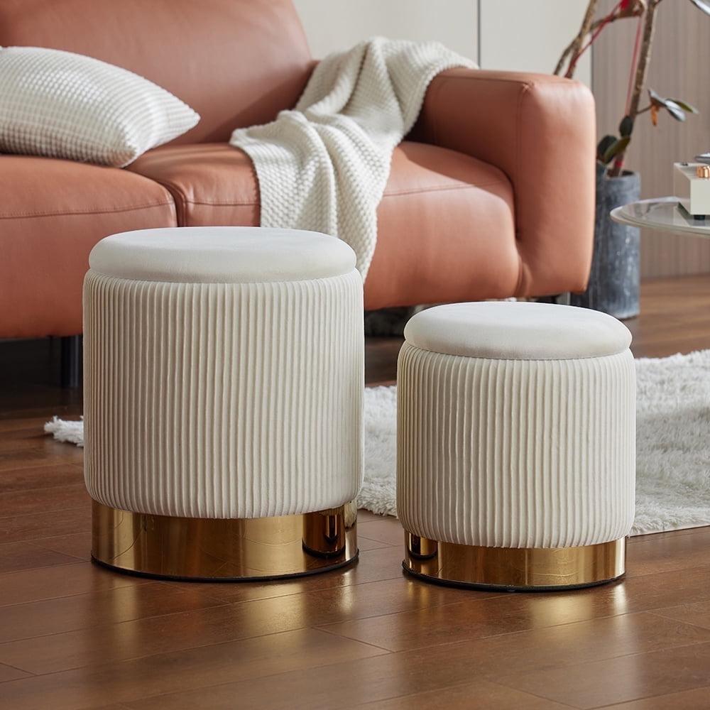 Ernesha Velvet Ottoman