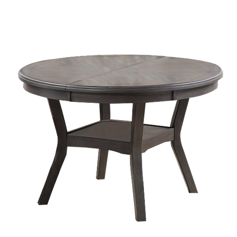 Contemporary Round Wood Dining Table with Boomerang Legs