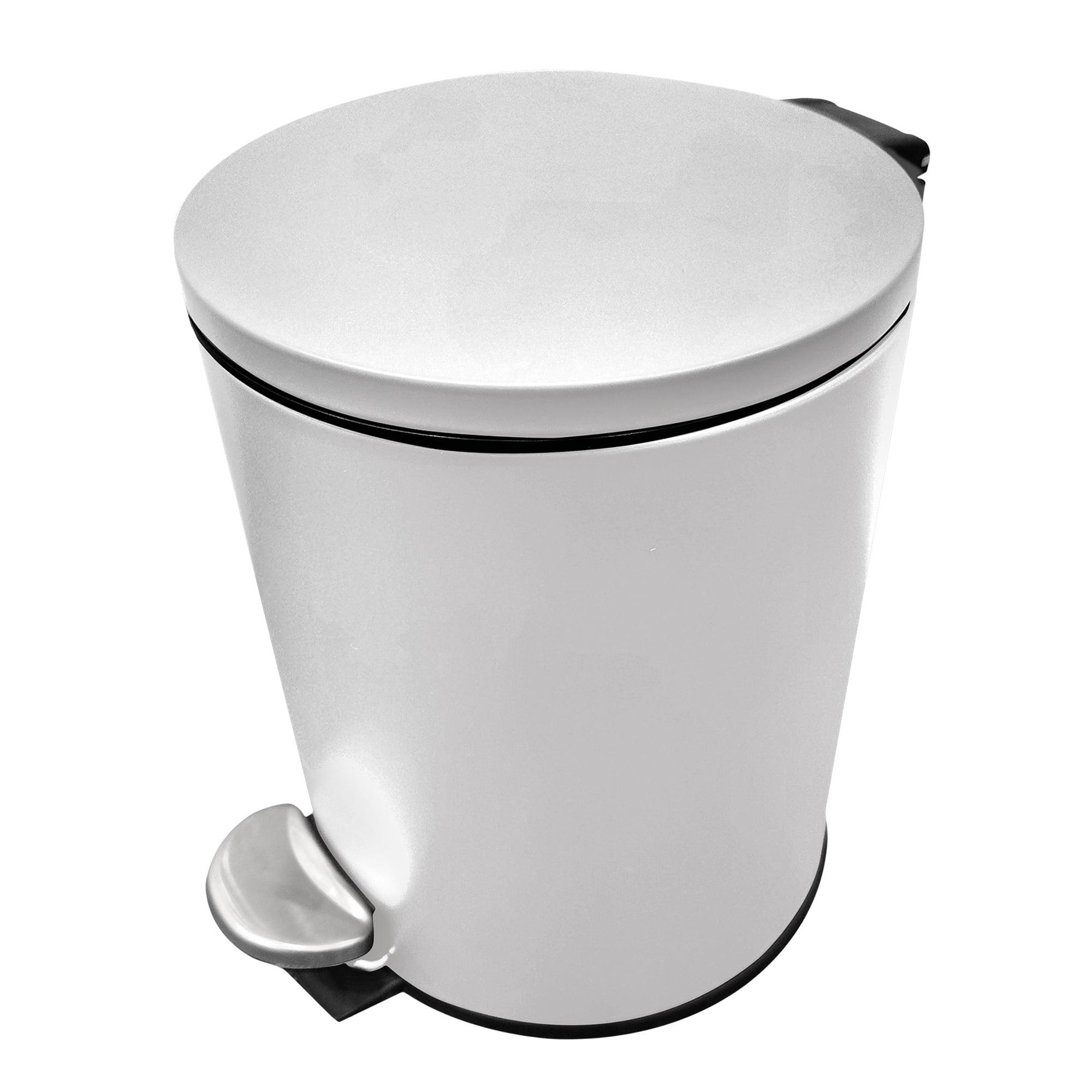 Round slow-close bathroom wastebin with premium pedal and lid (5L)