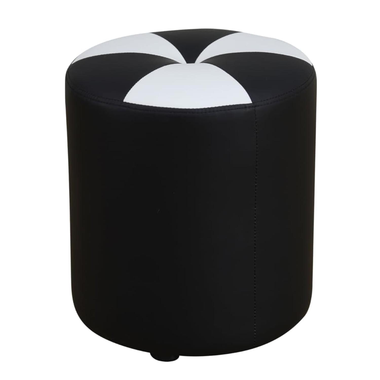 Ebern Designs Round Stuffed Pouf Ottoman Leather Poufs Foot Rest Footstool