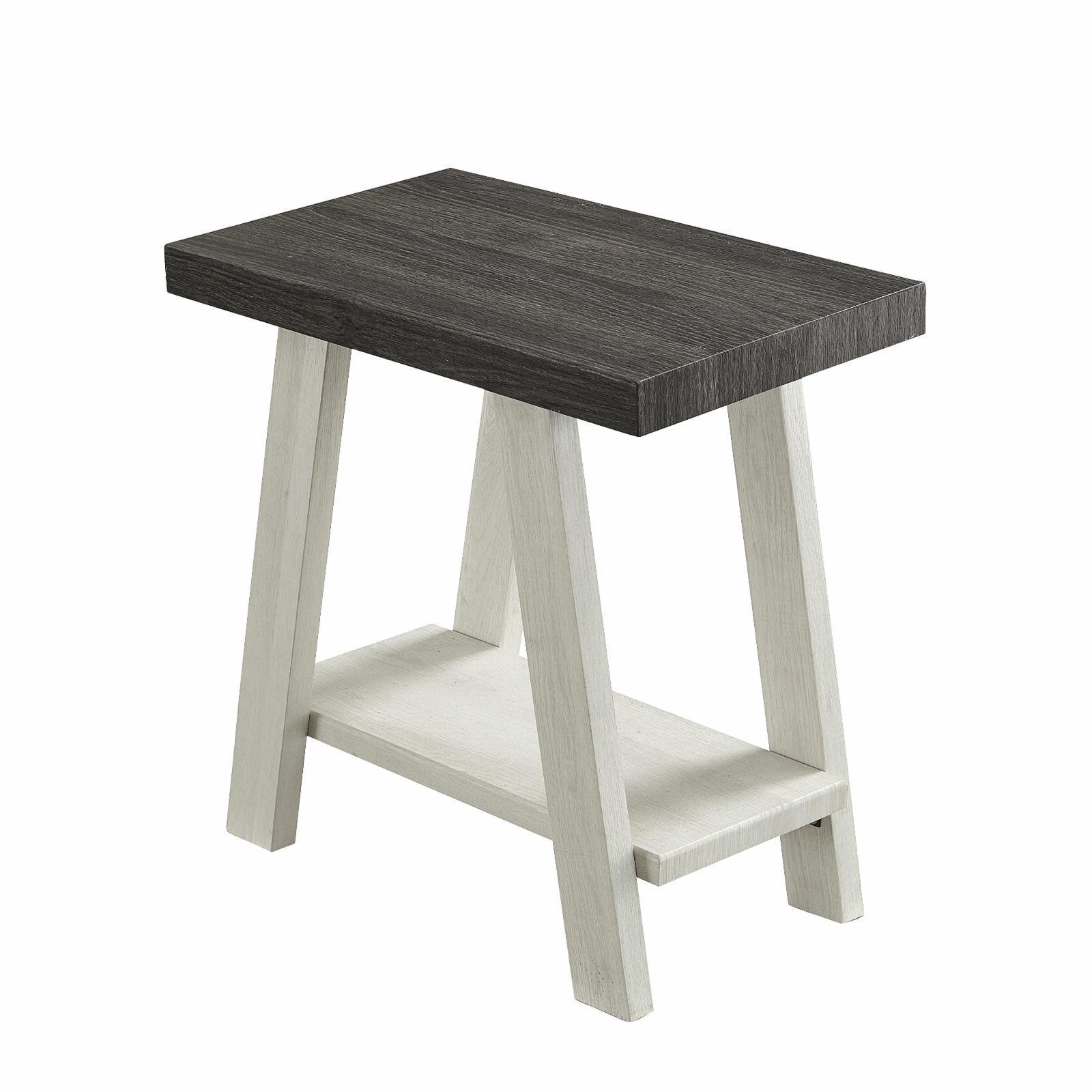 Roundhill Furniture Athens Wood Shelf End Table in Weathered Espresso