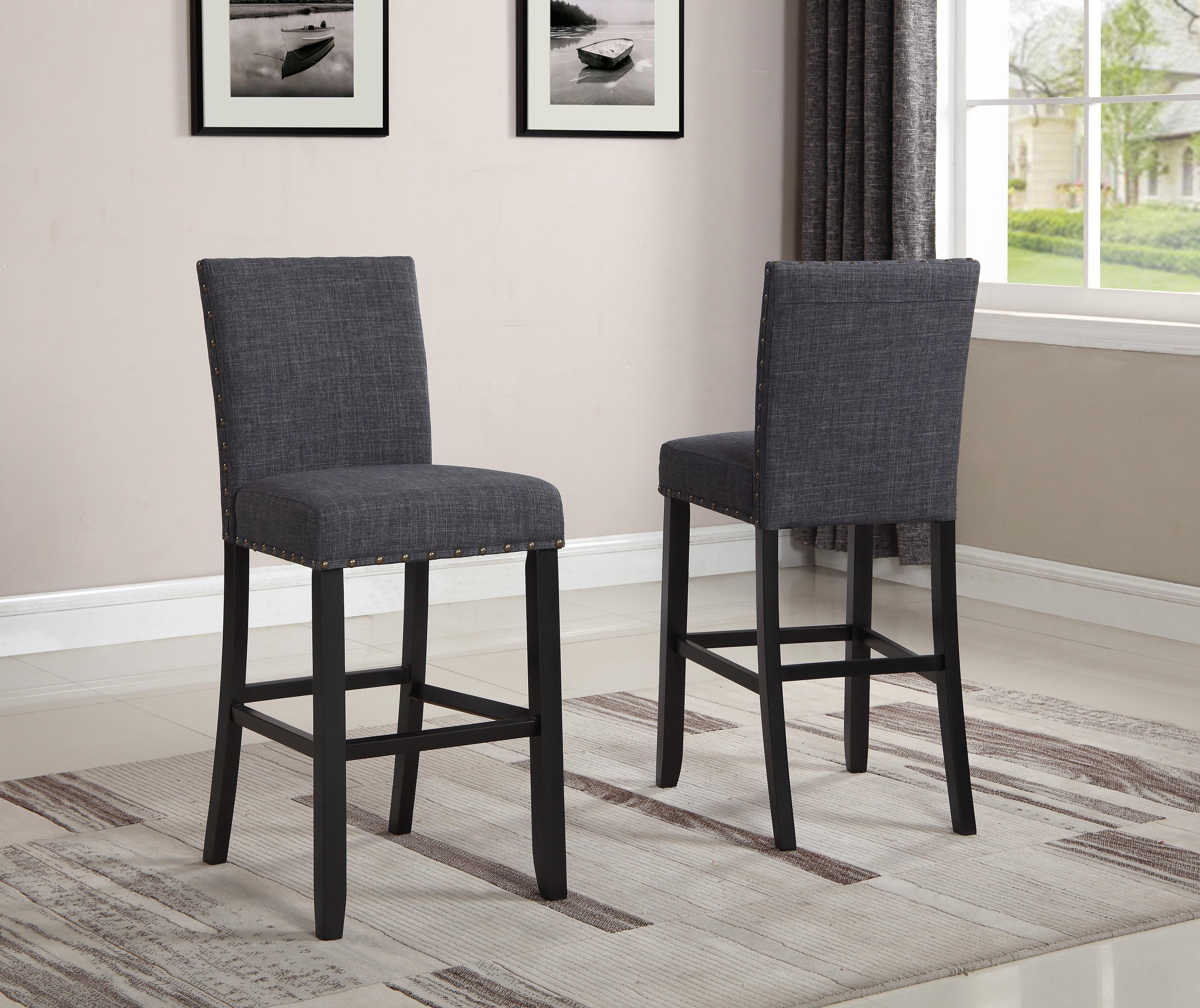 Roundhill Furniture Biony Bar Stool, Gray, Set of 2