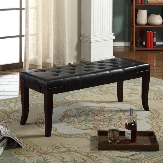 W-Jopns Linon Tufted Bench, Faux Leather A solid basic framework, comfortable, durable and beautiful