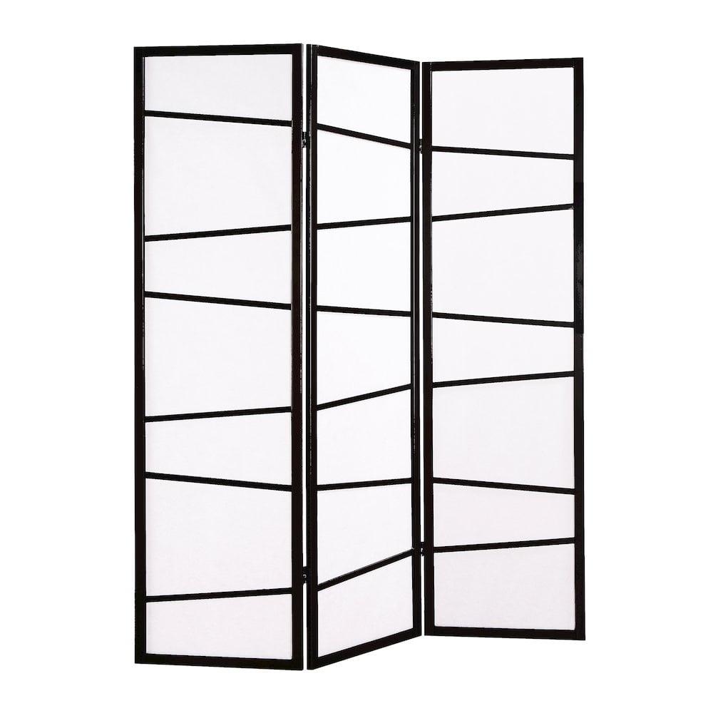 Black 3-Panel Folding Room Divider Screen