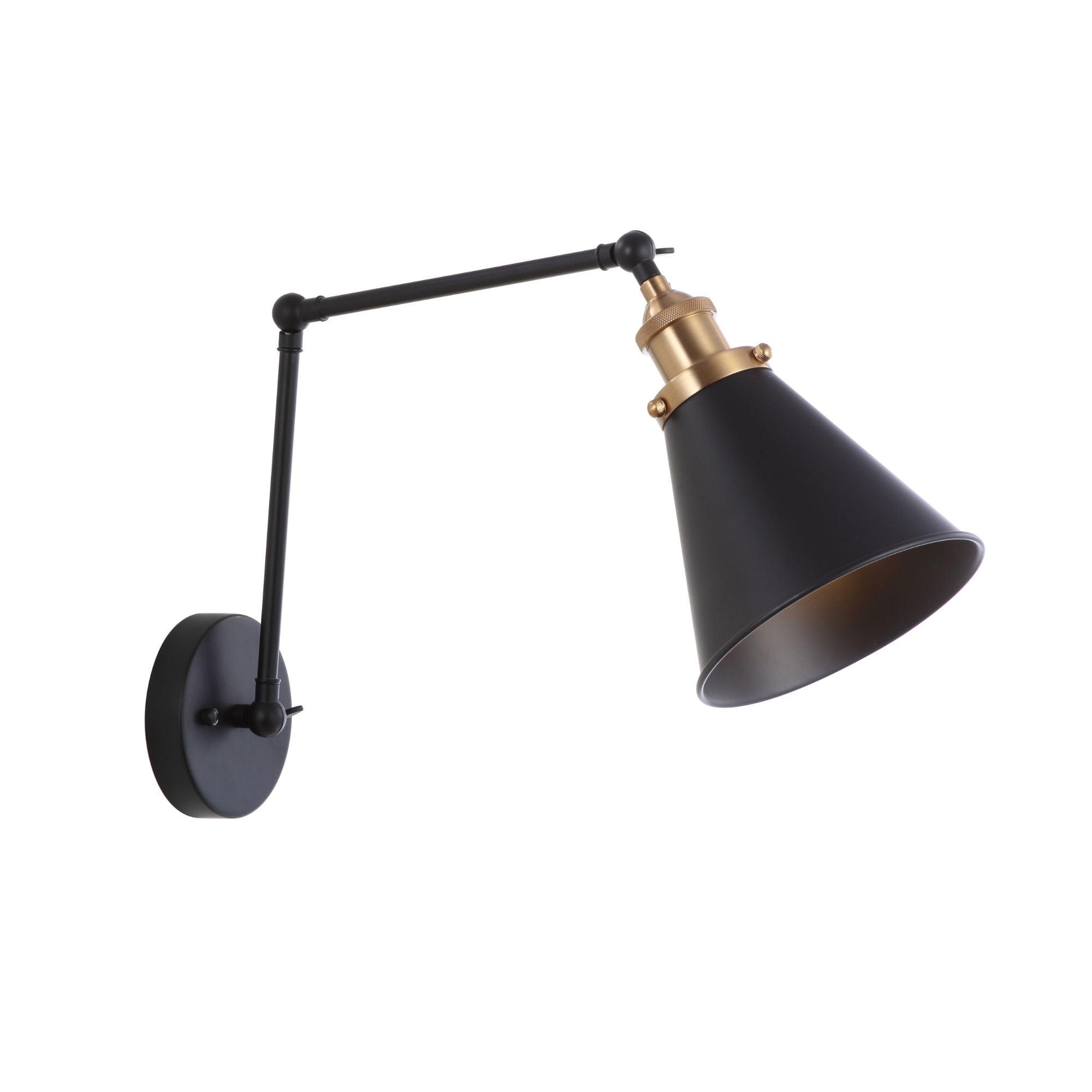 Rover Adjustable Arm Matte Black & Brass Gold LED Wall Sconce