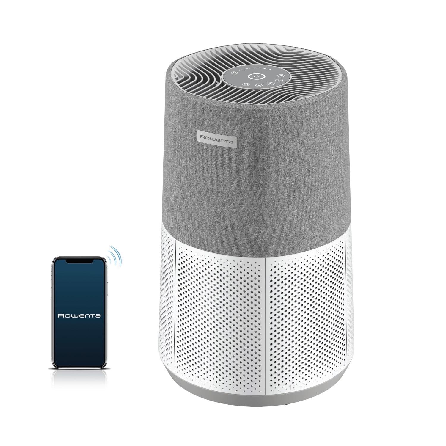 Compact Gray and White HEPA Air Purifier with WiFi