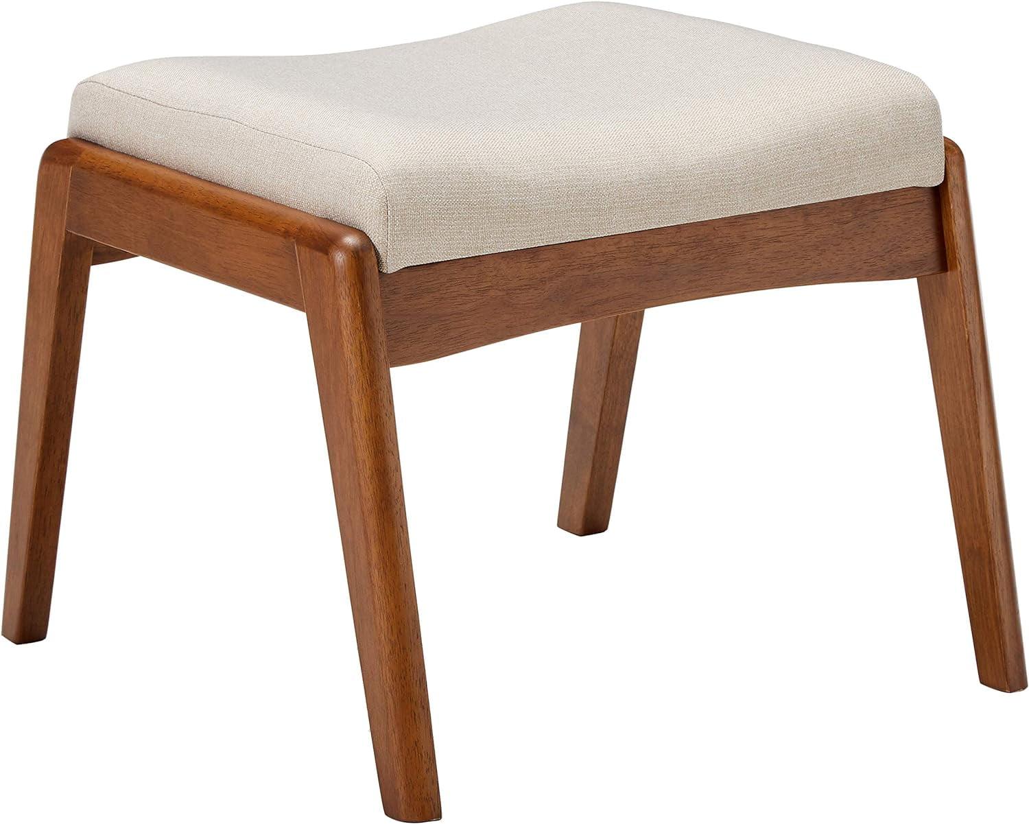 Roxy Mid-Century Light Beige Tufted Ottoman