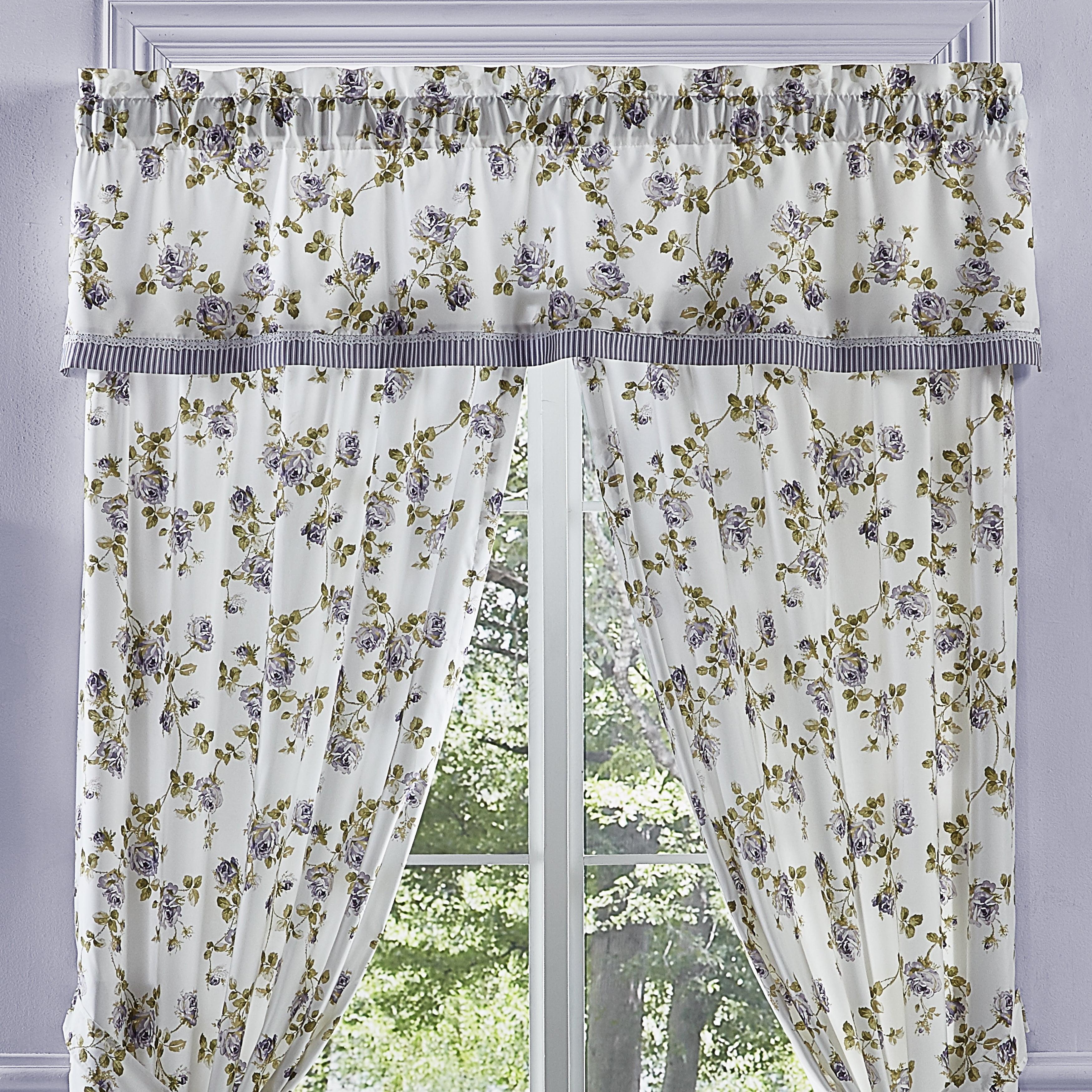 Rosemary Lilac Floral Cotton Rod Pocket Valance