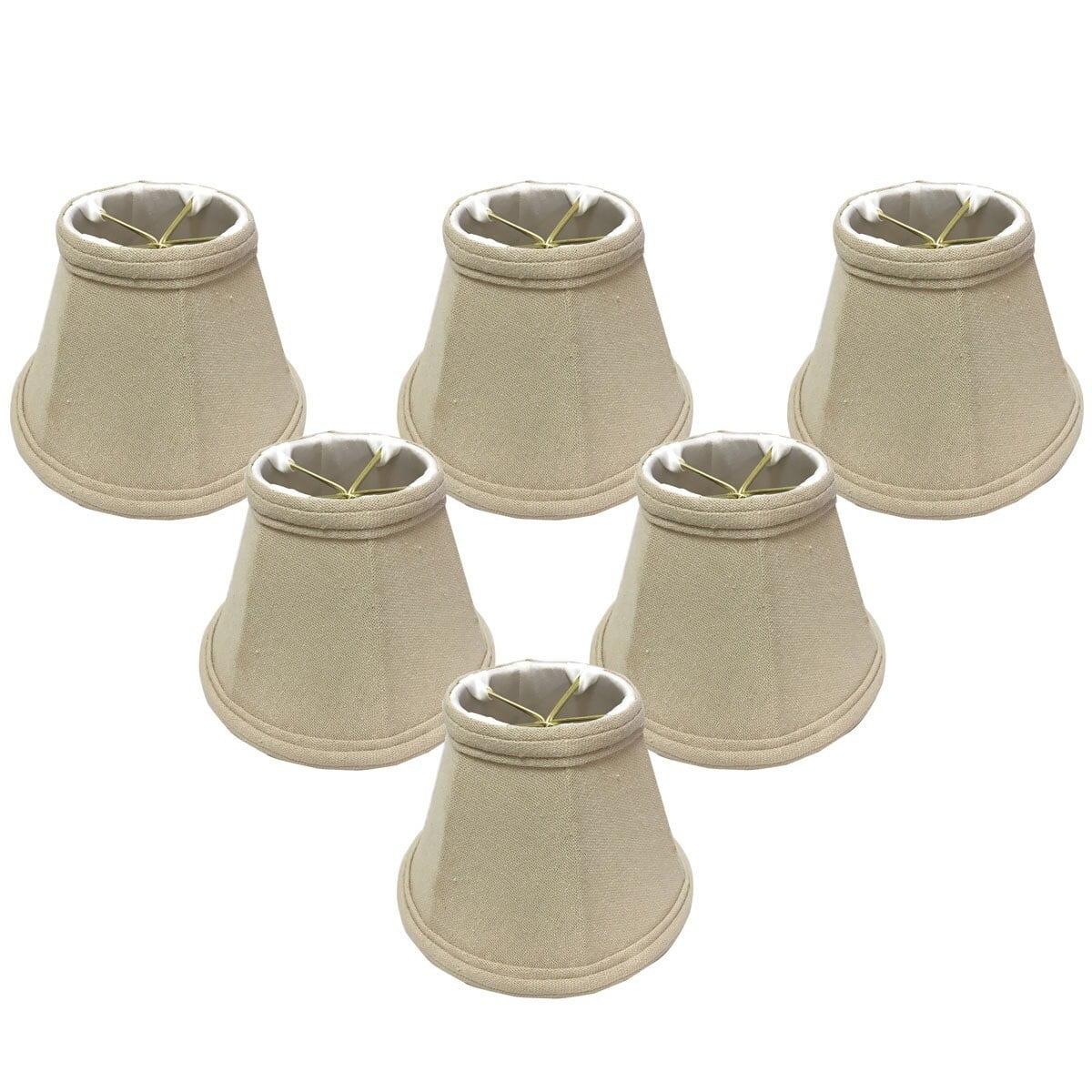 Royal Designs, Inc. Empire Chandelier Shade w/ Flame Clip Fitter,CS-104LNBG-6, Linen Beige, 3 x 6 x 4.25, Pack of 6