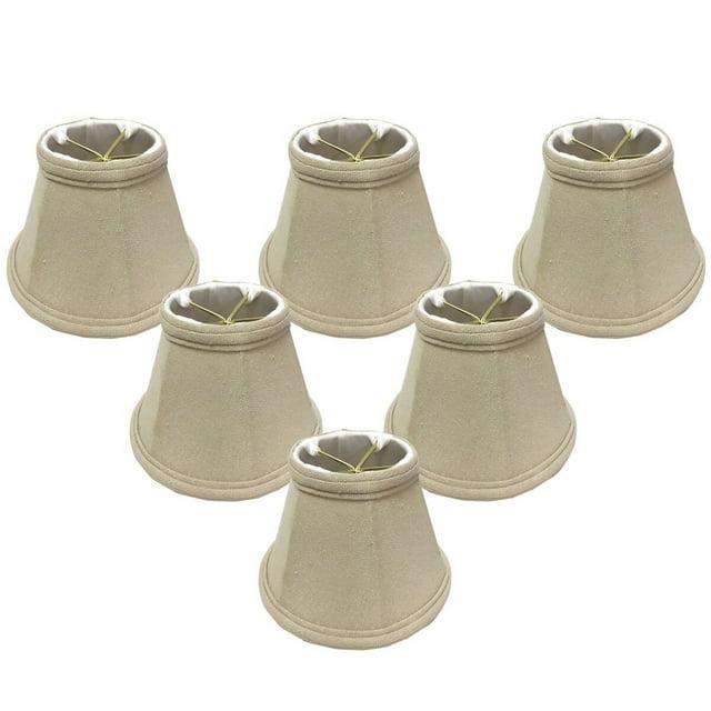 Royal Designs, Inc. Empire Chandelier Shade w/ Flame Clip Fitter,CS-104LNBG-6, Linen Beige, 3 x 6 x 4.25, Pack of 6
