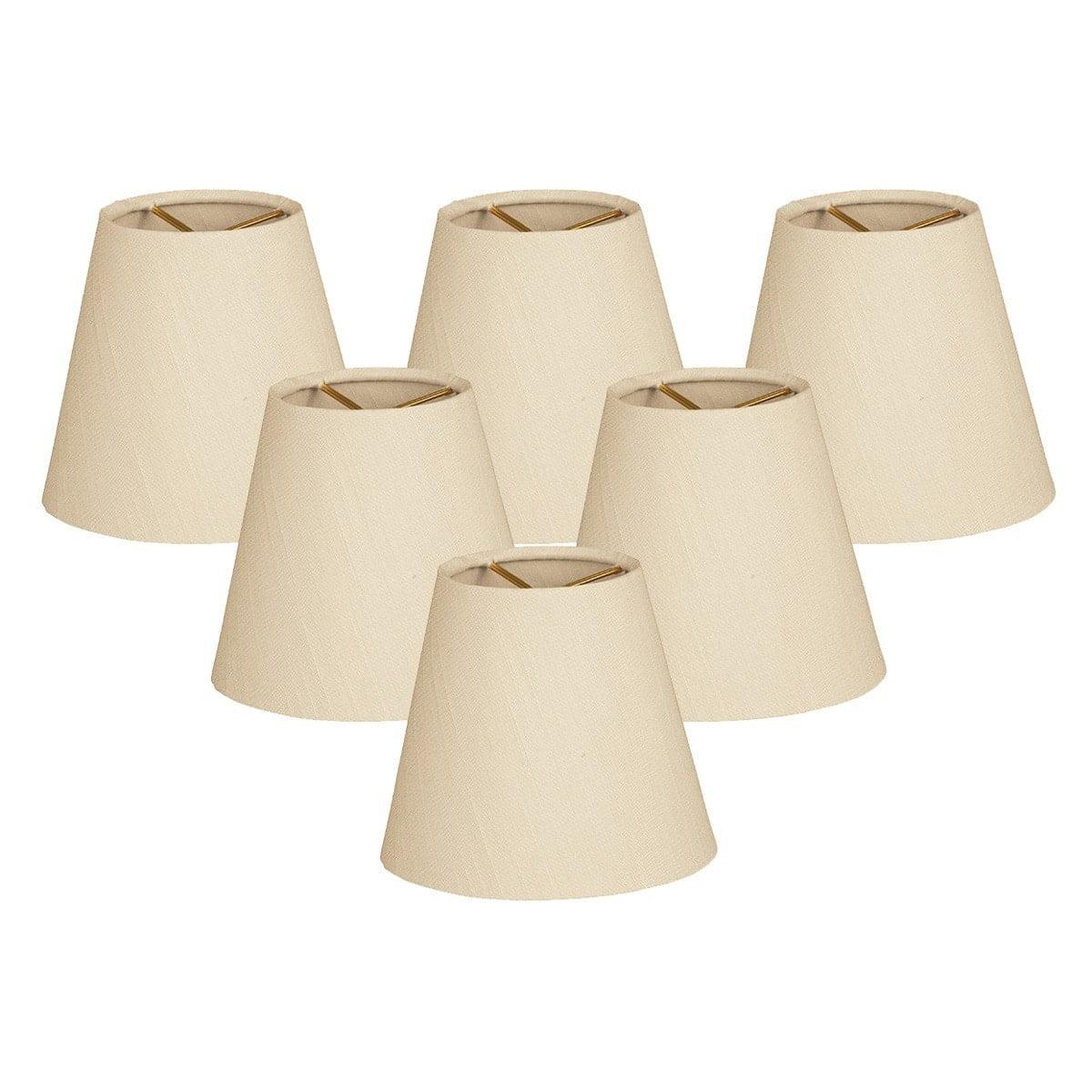 Beige Silk Empire Chandelier Lamp Shades, 6-Pack