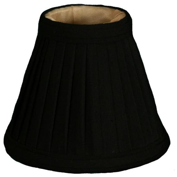 Royal Designs, Inc. Pleated Empire Chandelier Shade CS-111BLK/GL-6, Black with Gold, 2.5 x 5 x 4.25, Pack of 6