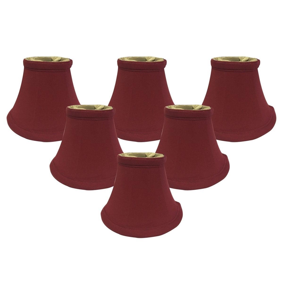 Royal Designs, Inc. True Bell Clip On Chandelier Shade CS-202BUR-6, Burgundy, 3 x 6 x 4.25, Pack of 6