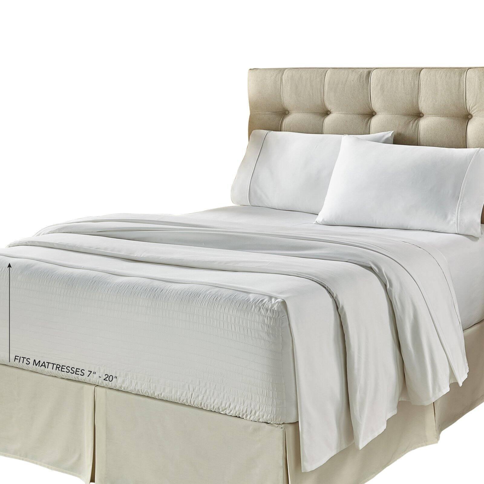 Royal Comfort 500 Thread Count Full/Double White Cotton-Polyester Sheet Set