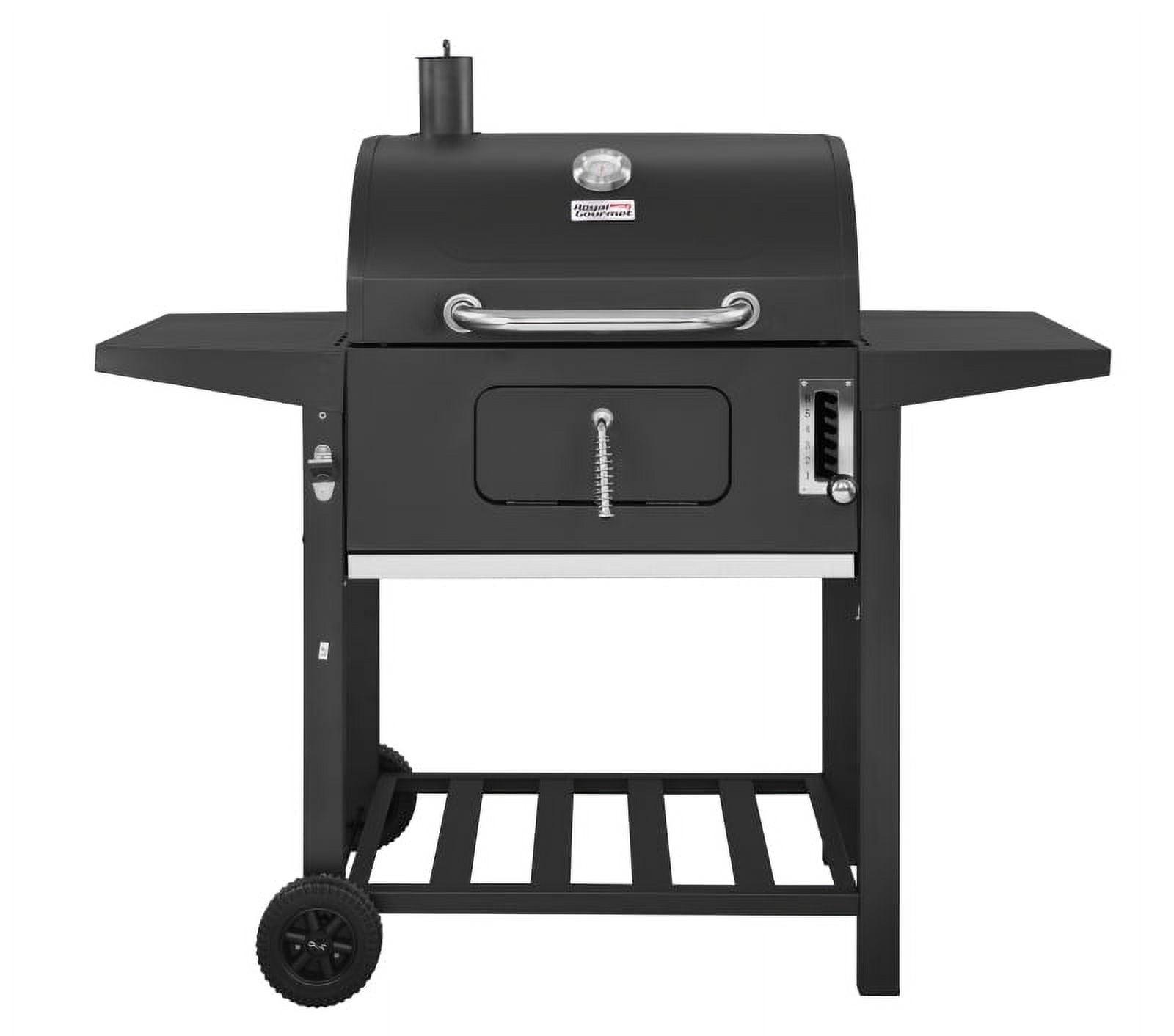 Royal Gourmet24" Barrel Charcoal Grill with Side Shelves