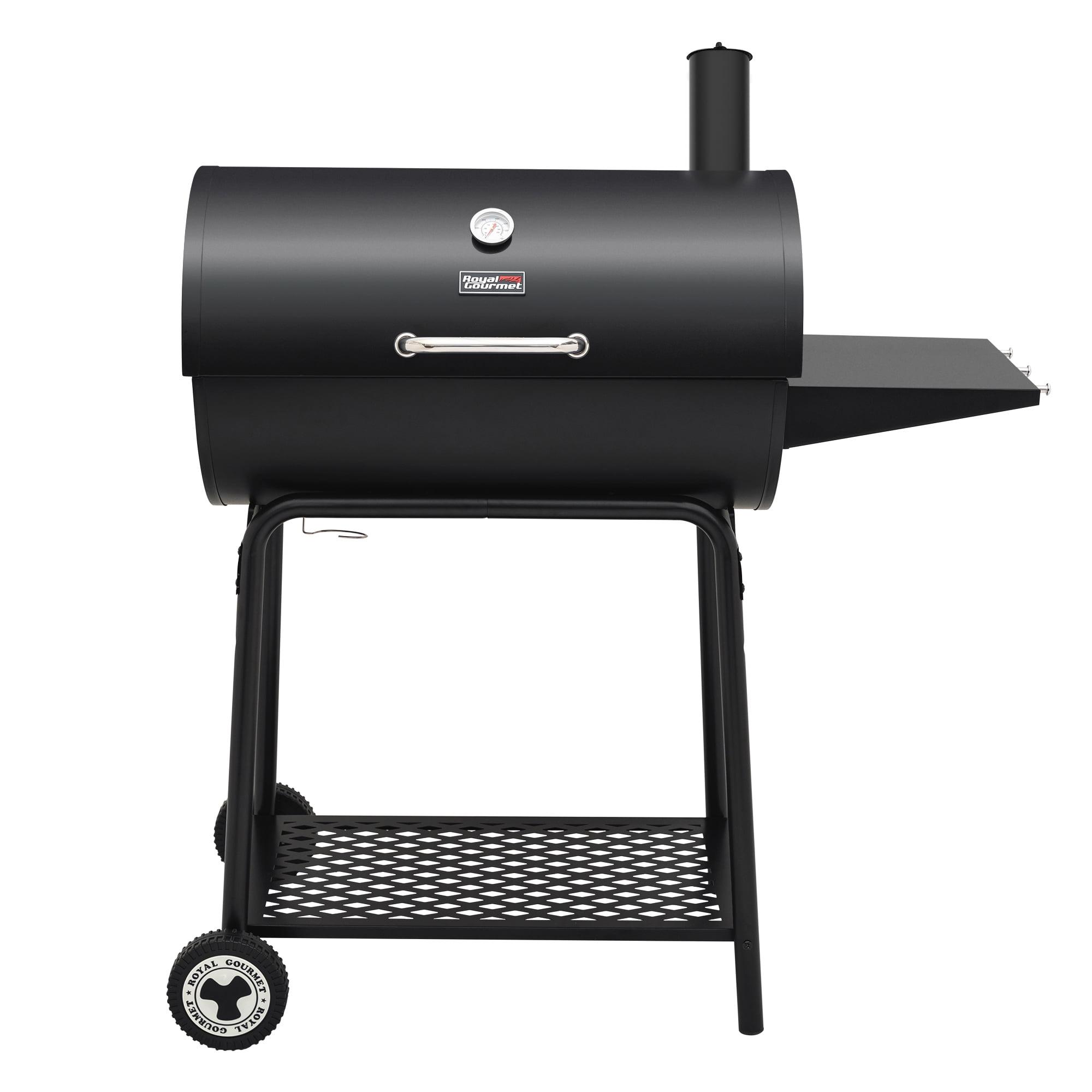 Royal Gourmet 30" Barrel Charcoal Grill with Side Shelf