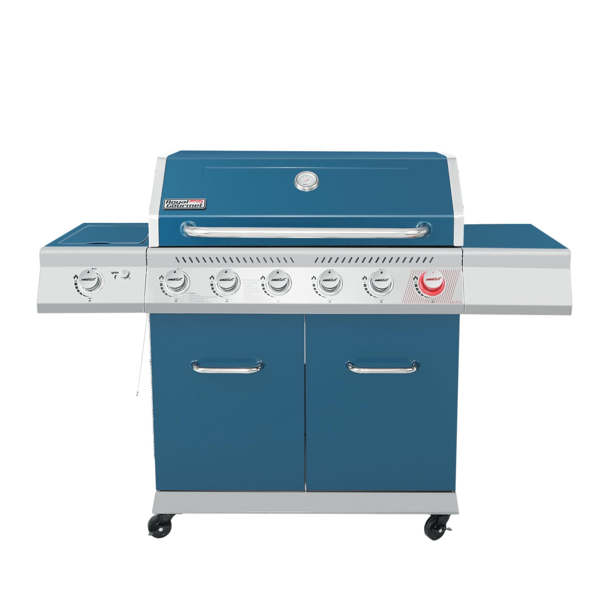 Royal Gourmet 6-burner Free Standing Liquid Propane 74000 BTU Grill with Side Burner and Cabinet