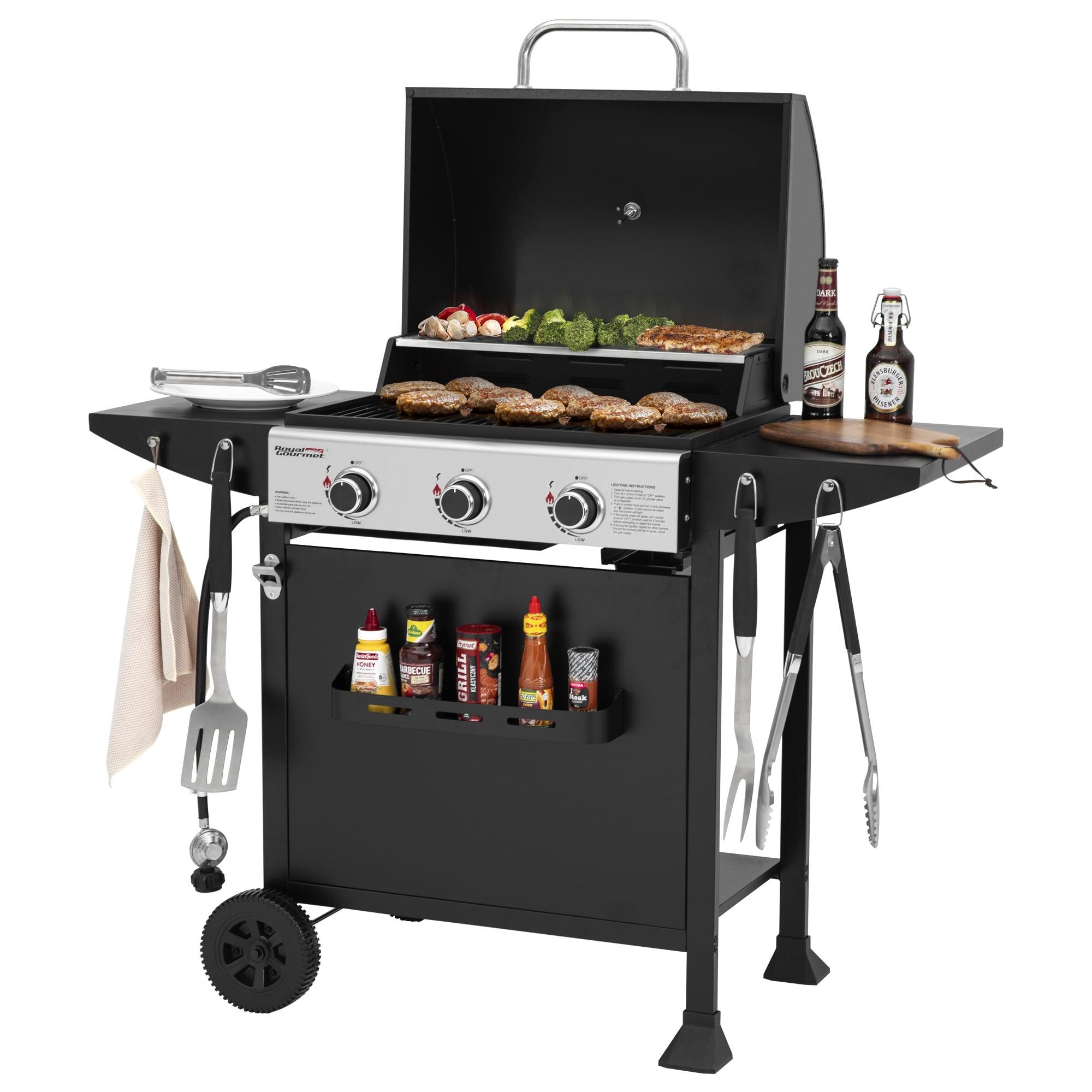 Royal Gourmet 3-Burner BBQ Liquid Propane Gas Grill, Black