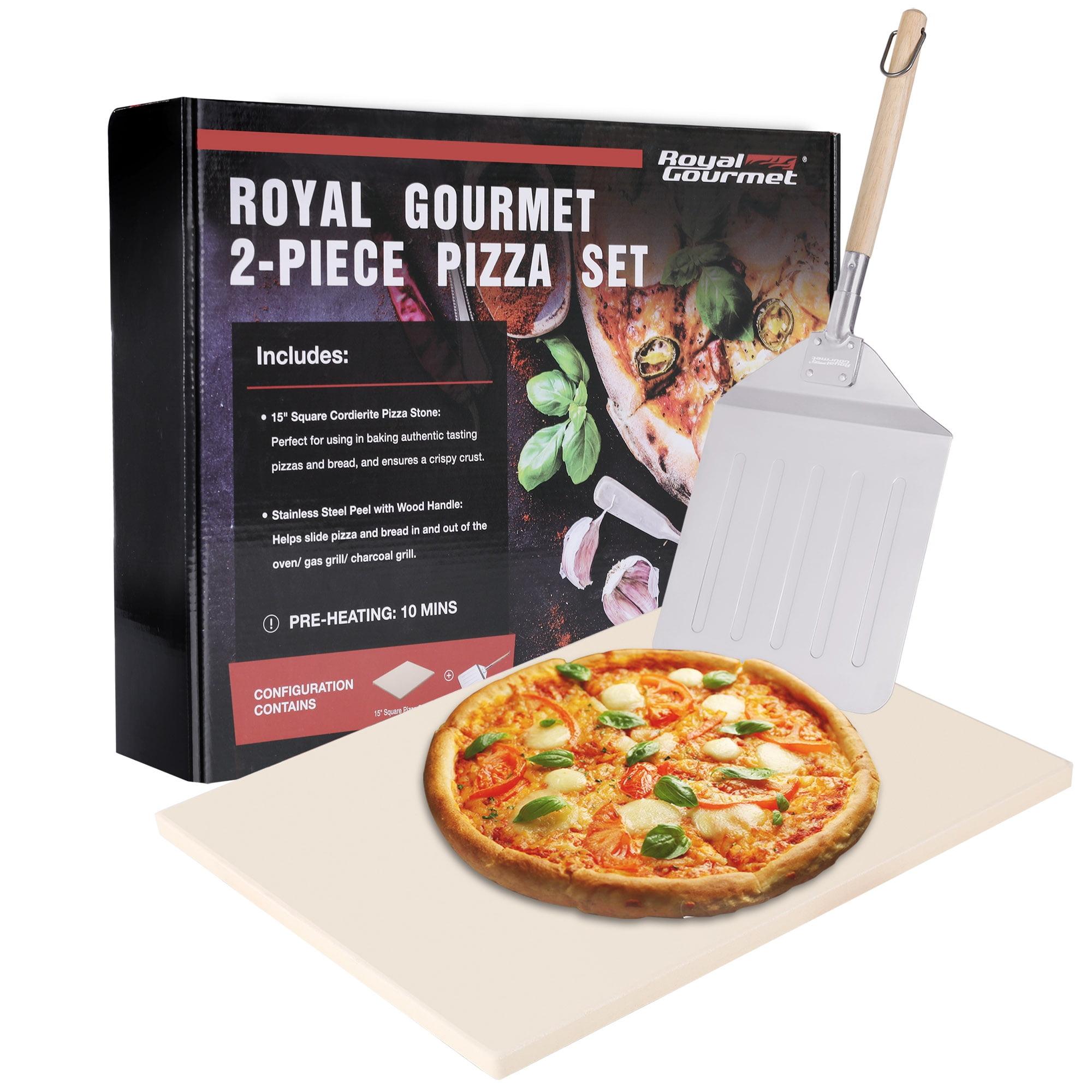 Royal Gourmet 2pc Pizza Cookware Set for Grill Oven: Stainless Steel, Heat-Resistant, No Assembly Required