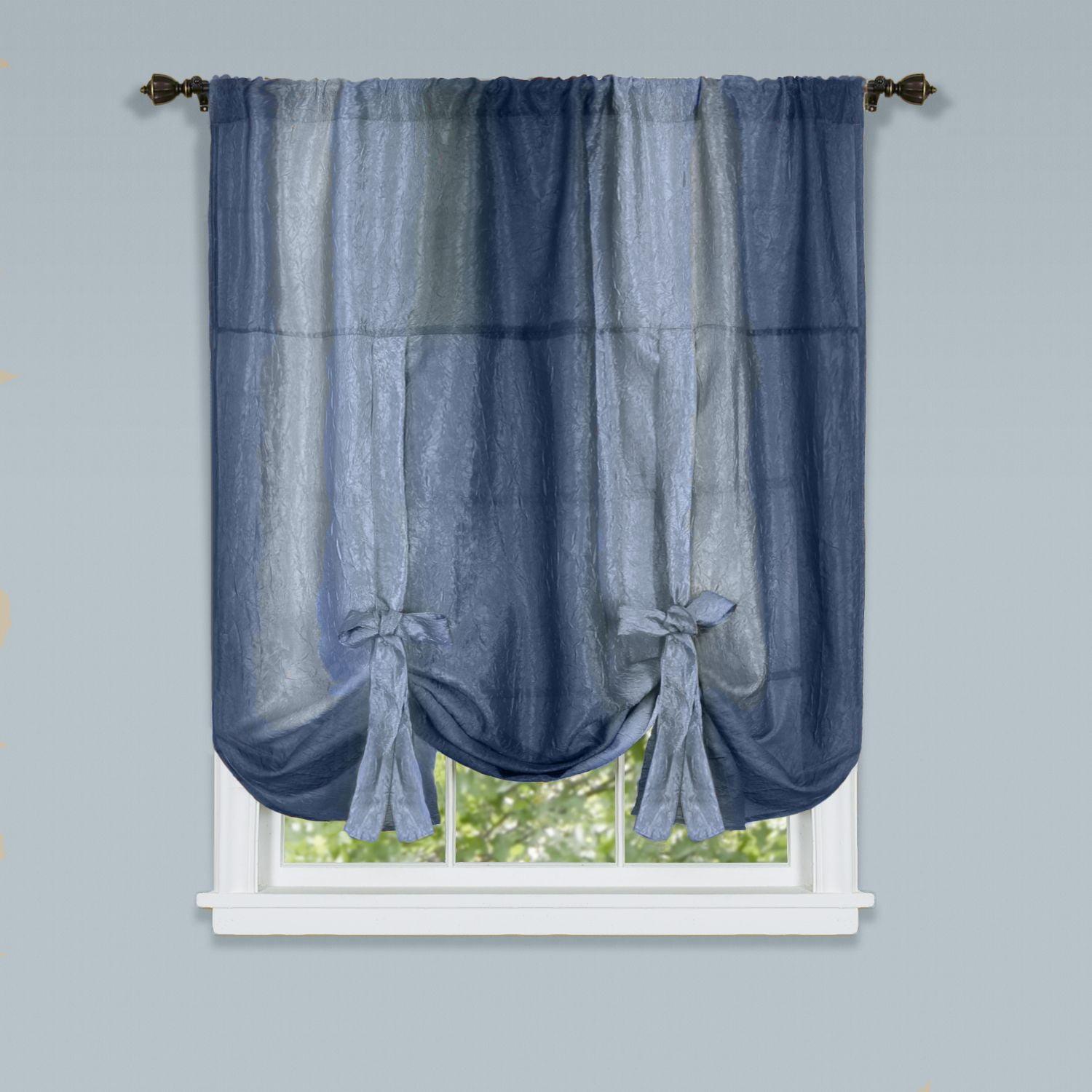 Serene Blue Ombre Sheer Tie-Up Shade - 50" x 63"