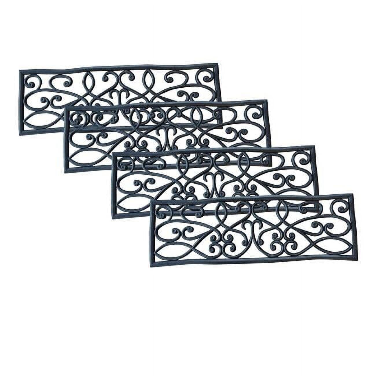 Rubber Scrollwork Stair Tread, Pack of 4