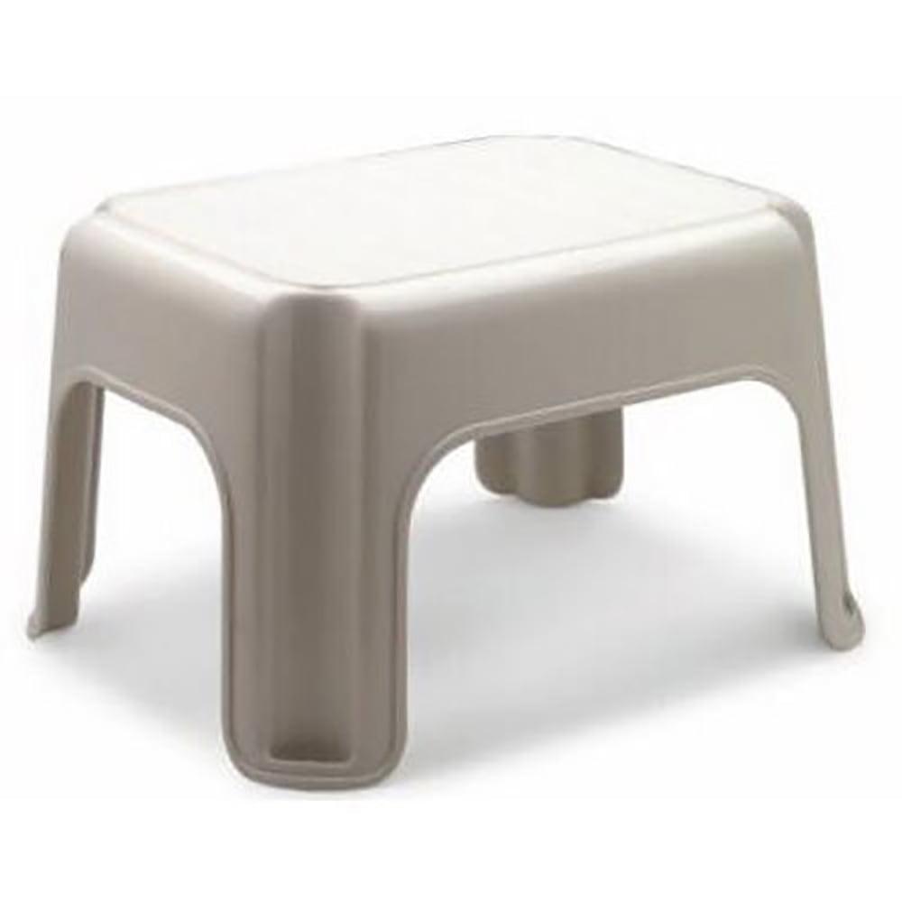 Rubbermaid 1 Step Lightweight Slip Resistant Roughneck Tough Step Stool, Ivory