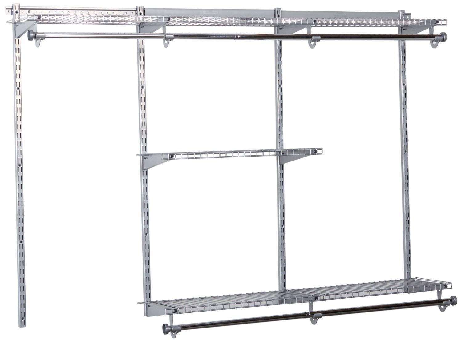 Rubbermaid Adjustable Silver Metal Closet Organizer Kit