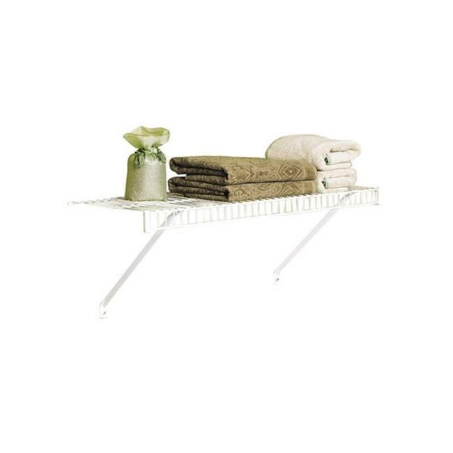 Rubbermaid 3' x 12" Steel White Linen Shelf Kit. Holds up to 10 lbs.