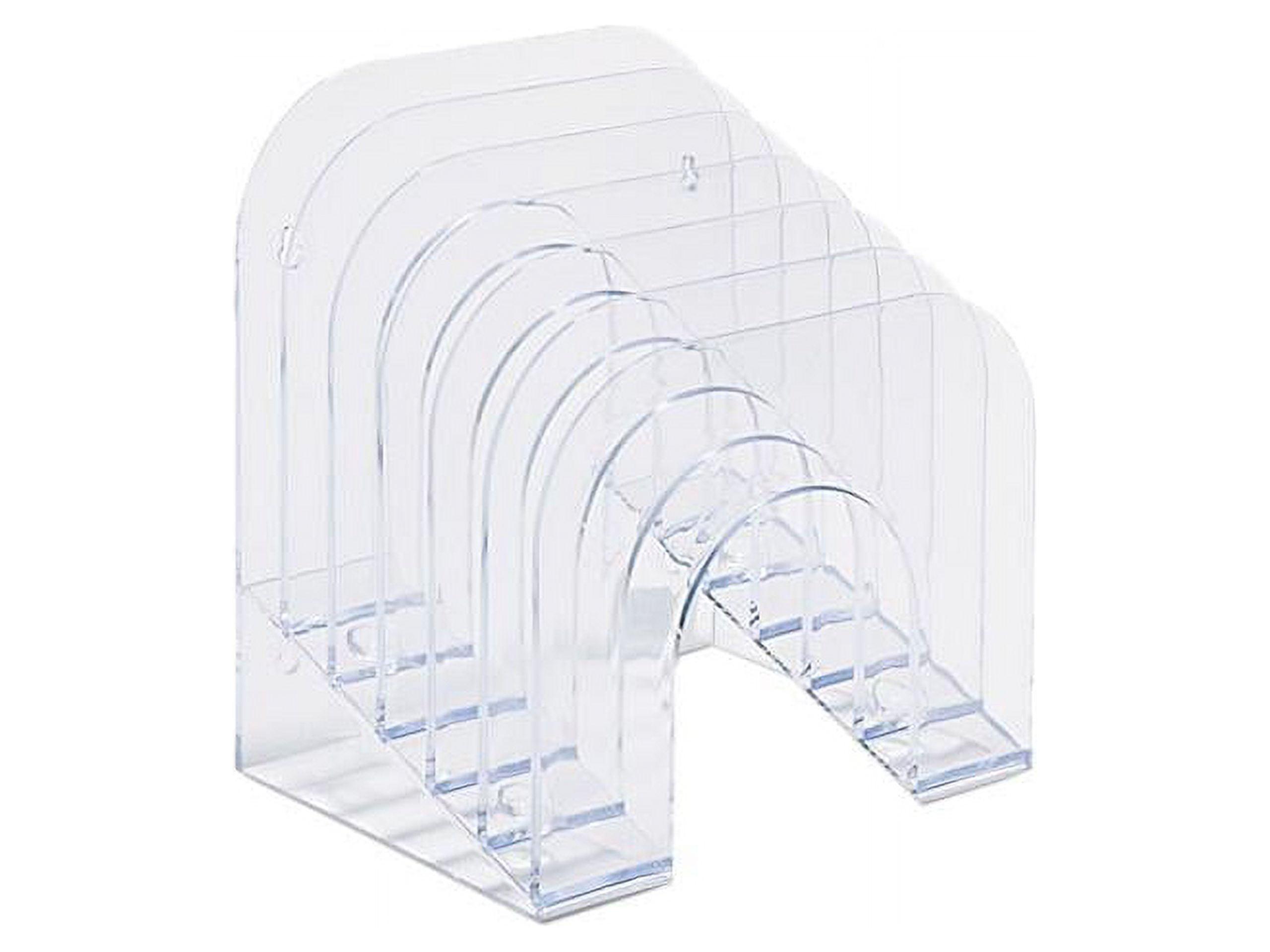 Rubbermaid Six-Tier Jumbo Incline Sorter Plastic 9 3/8 x 10 1/2 x 7 3/8 Clear 96600ROS