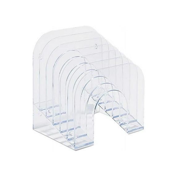Rubbermaid Six-Tier Jumbo Incline Sorter Plastic 9 3/8 x 10 1/2 x 7 3/8 Clear 96600ROS