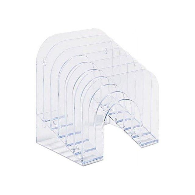 Rubbermaid Six-Tier Jumbo Incline Sorter Plastic 9 3/8 x 10 1/2 x 7 3/8 Clear 96600ROS