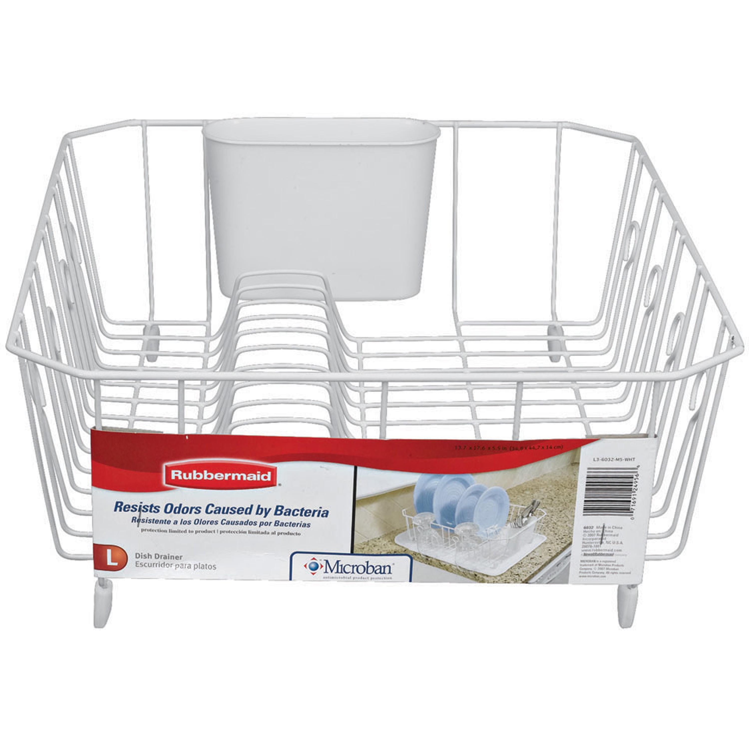 Rubbermaid Large White Antimicrobial Dish Drainer