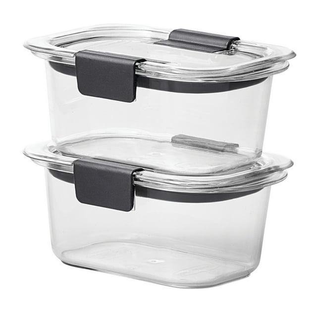 Rubbermaid 1.3 cup 2pk Brillance Food Storage Container: Clear Plastic, Freezer & Microwave Safe, Dishwasher Safe, Lunch & Snack