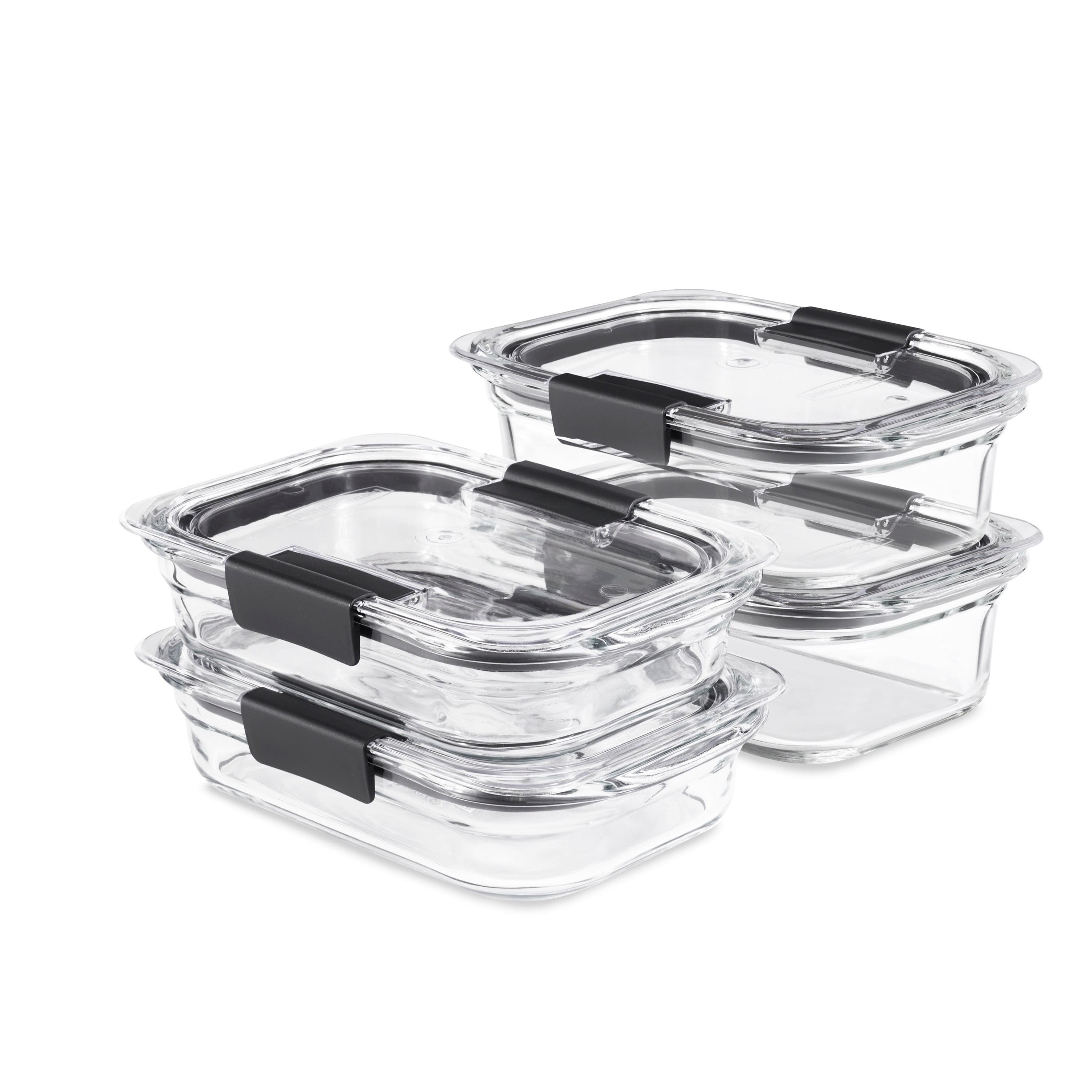 Clear Glass Meal Prep Storage Containers Set with Latching Lids