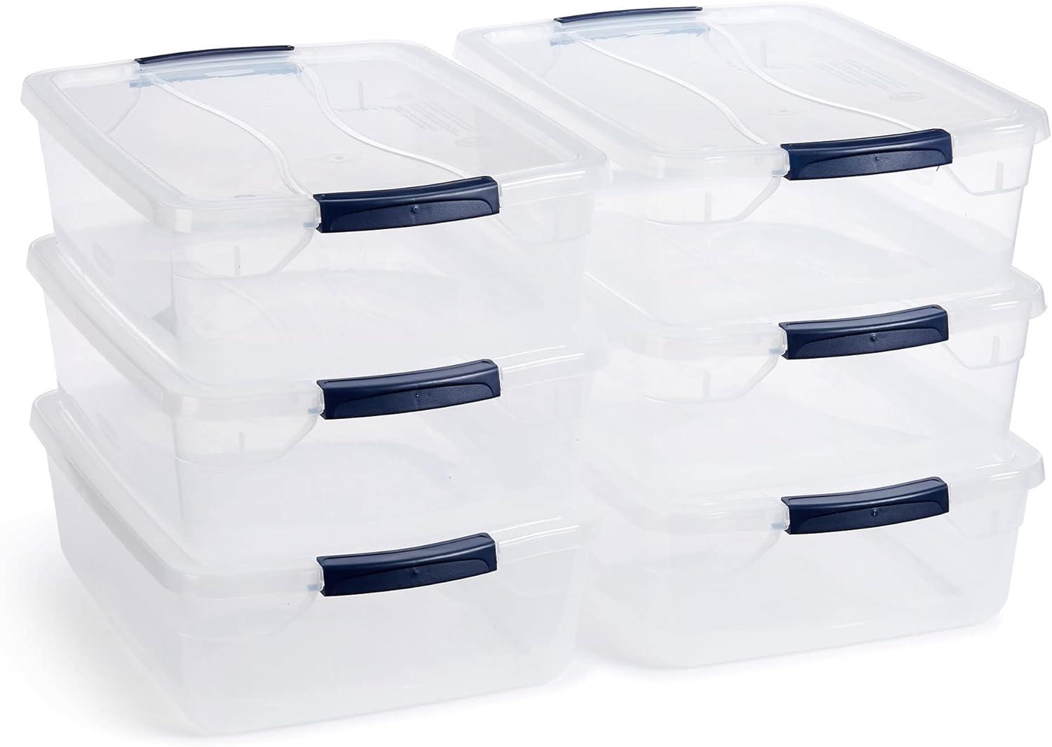 Rubbermaid Rubbermaid Cleverstore Clear 16 Qt Plastic Storage Bins with Lids, 6-Pack