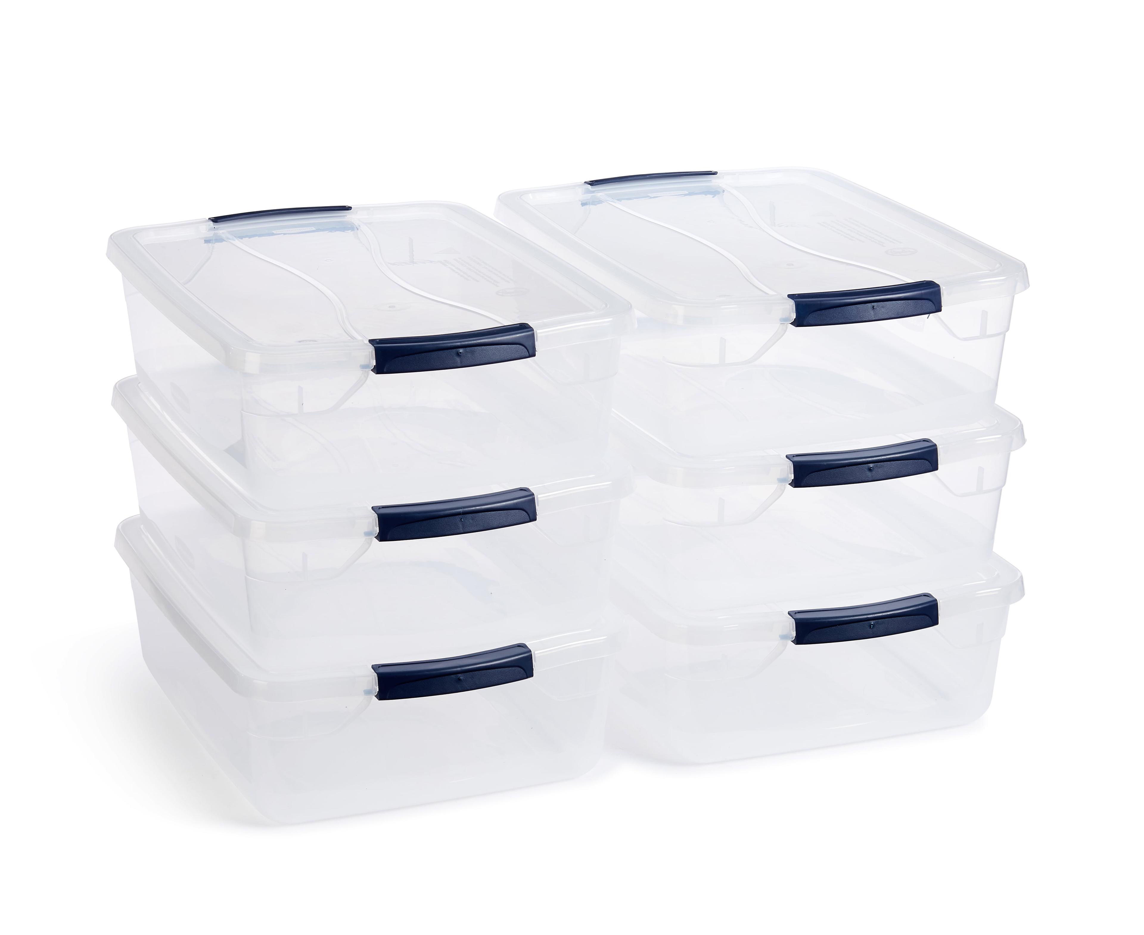 Rubbermaid Rubbermaid Cleverstore Clear 16 Qt Plastic Storage Bins with Lids, 6-Pack