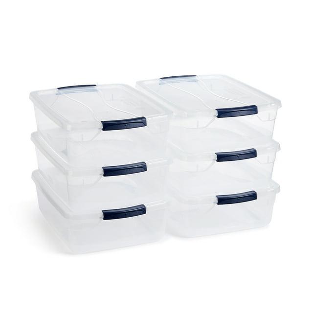 Rubbermaid Rubbermaid Cleverstore Clear 16 Qt Plastic Storage Bins with Lids, 6-Pack