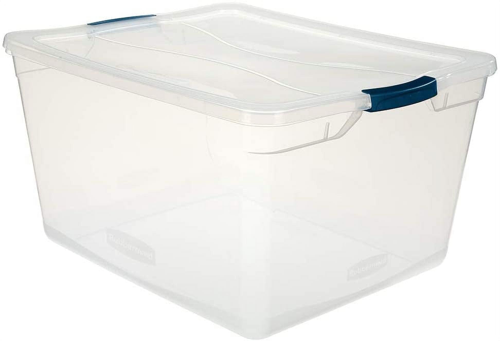 Clear Stackable Plastic Storage Bins with Lids, 71 Qt, 4-Pack