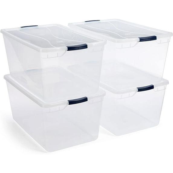 Rubbermaid Rubbermaid Cleverstore Clear 95 Qt Plastic Storage Bins with Lids, 4-Pack