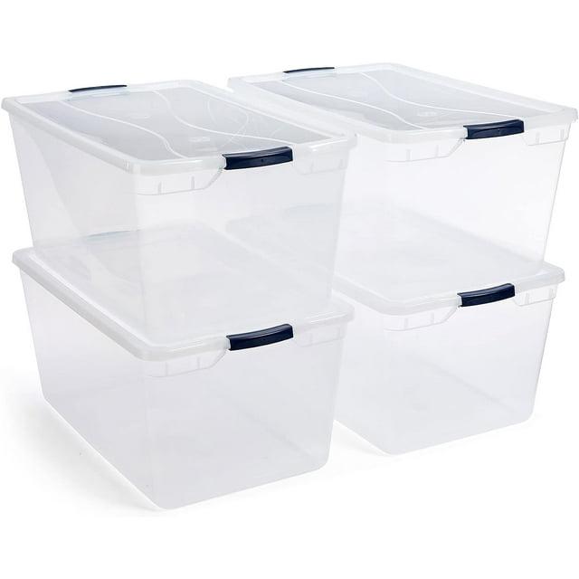 Rubbermaid Rubbermaid Cleverstore Clear 95 Qt Plastic Storage Bins with Lids, 4-Pack