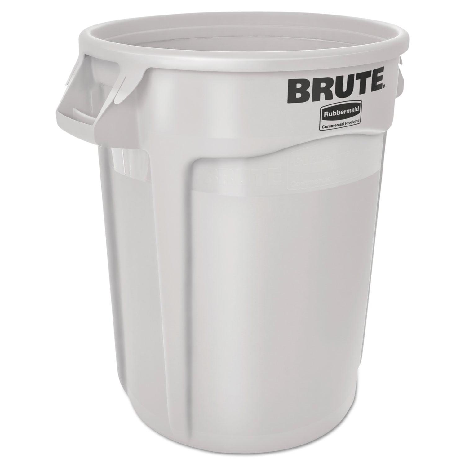 Rubbermaid Commercial Vented Round Brute Container, 10 gal, Plastic, White