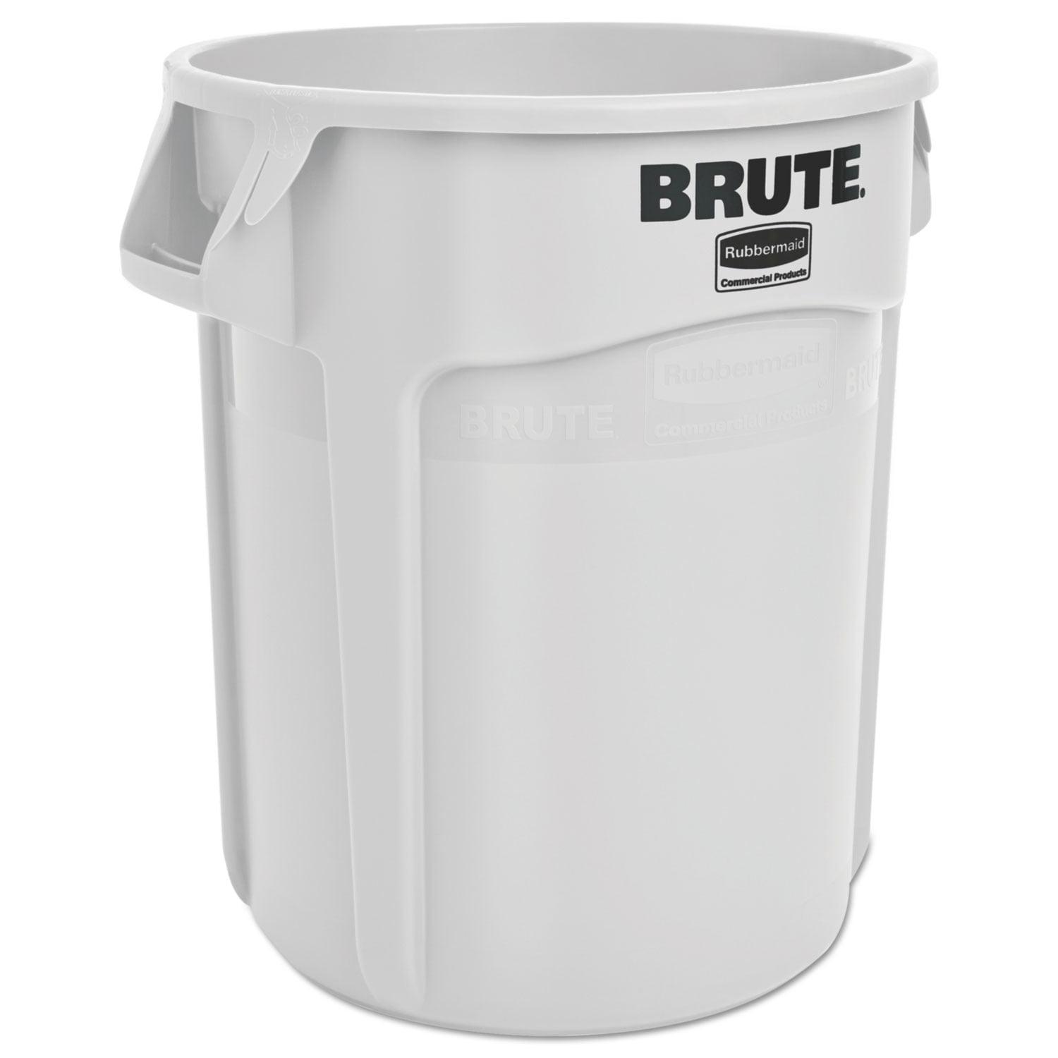 Rubbermaid Commercial Vented Round Brute Container, 20 gal, Plastic, White