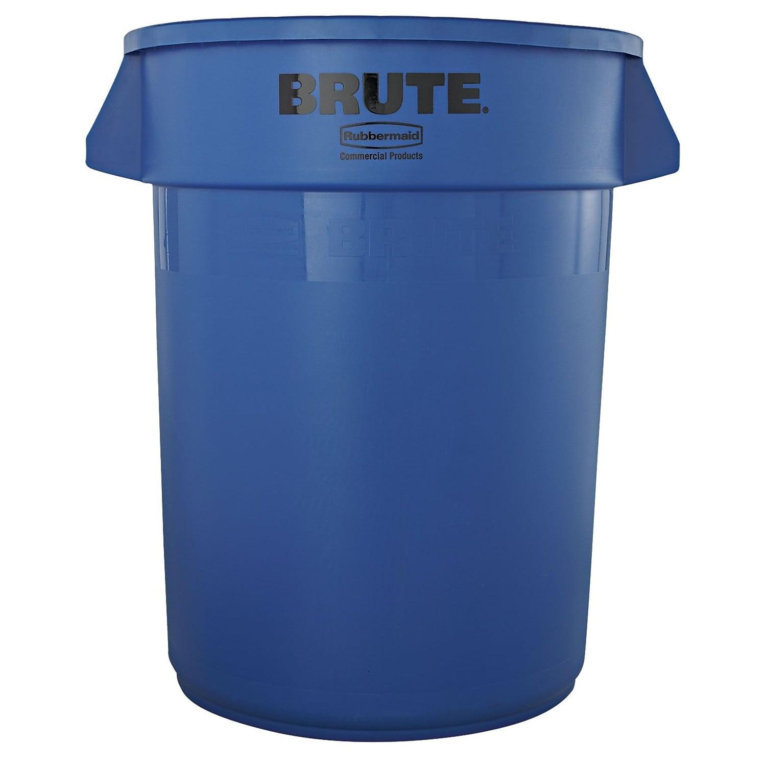 Rubbermaid Commercial Vented Round Brute Container, 32 gal, Plastic, Blue