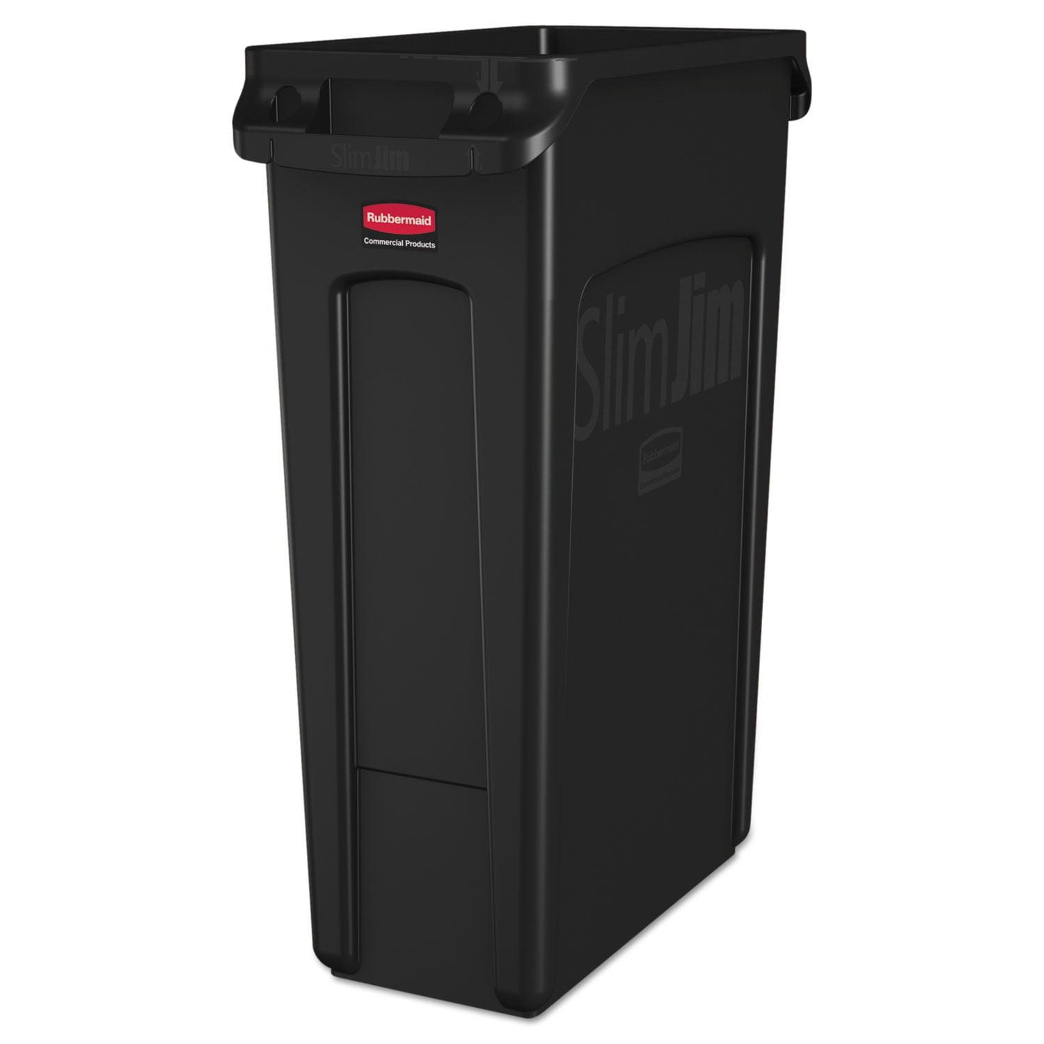 Rubbermaid Commercial Products Rubbermaid® Commercial Slim Jim® With Venting Chan Plastic Open Kitchen Trash Can - 23 Gallons