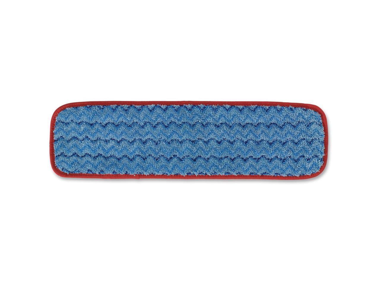 Blue Microfiber 18" Damp Mop Pad with Scrubbing Strips