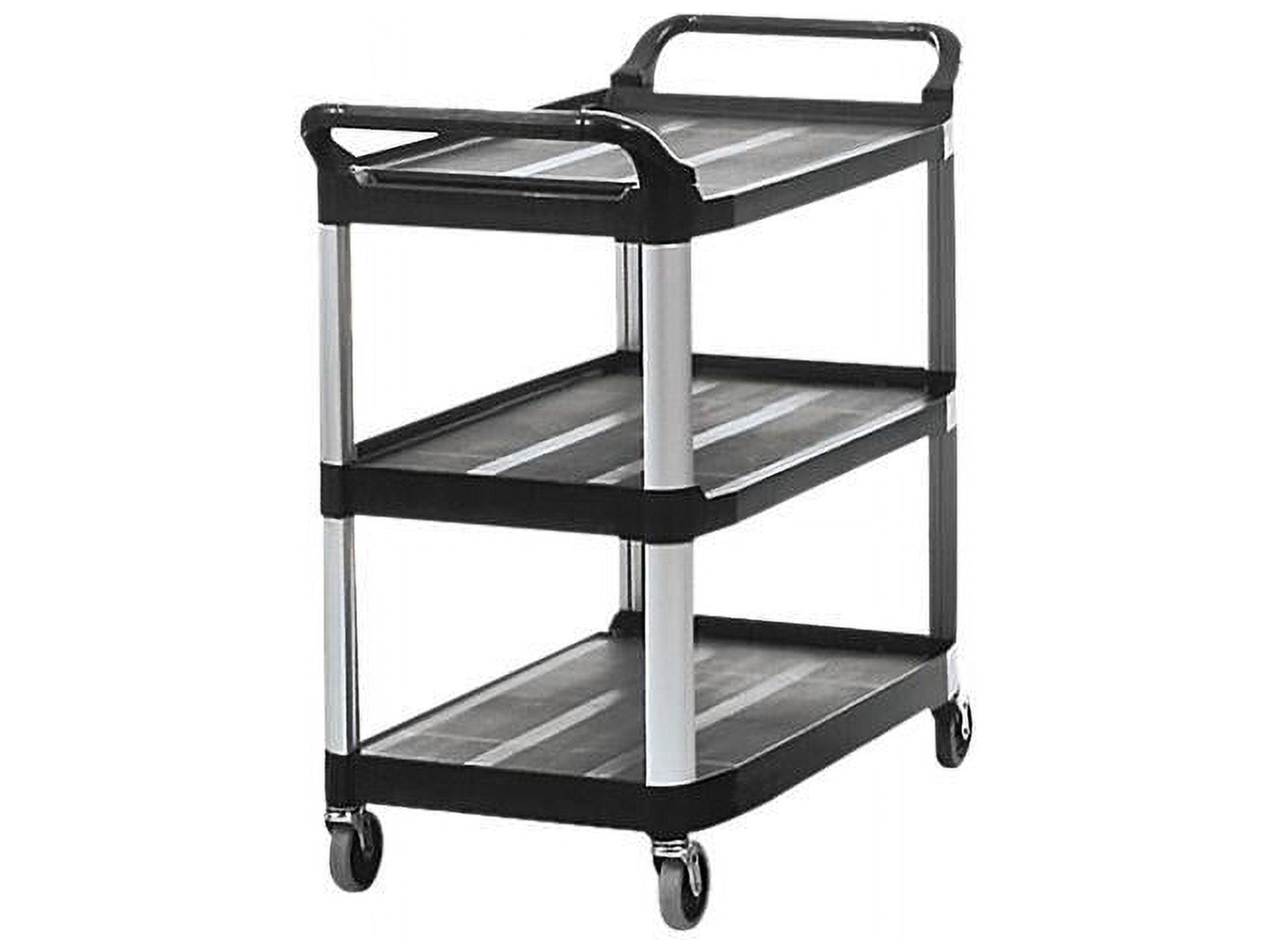 Rubbermaid 40'' Black 3-Shelf High-Density Polyethylene Utility Cart