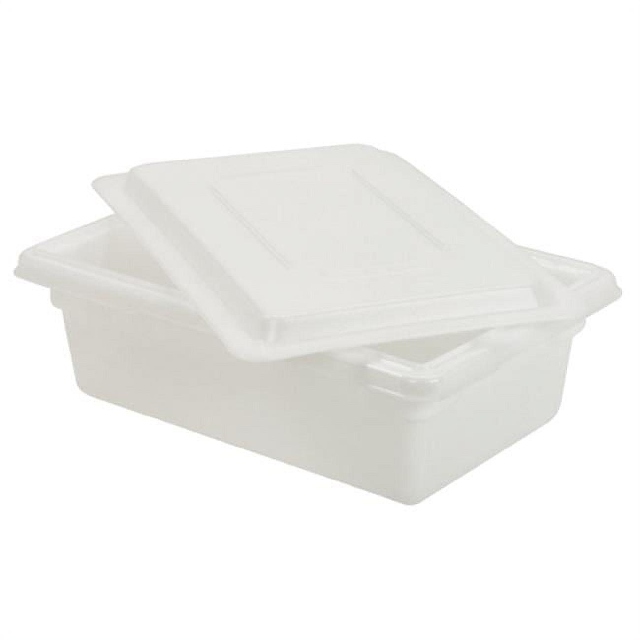 Rubbermaid Commercial Food/Tote Boxes, 3.5 gal, 18 x 12 x 6, White, Plastic
