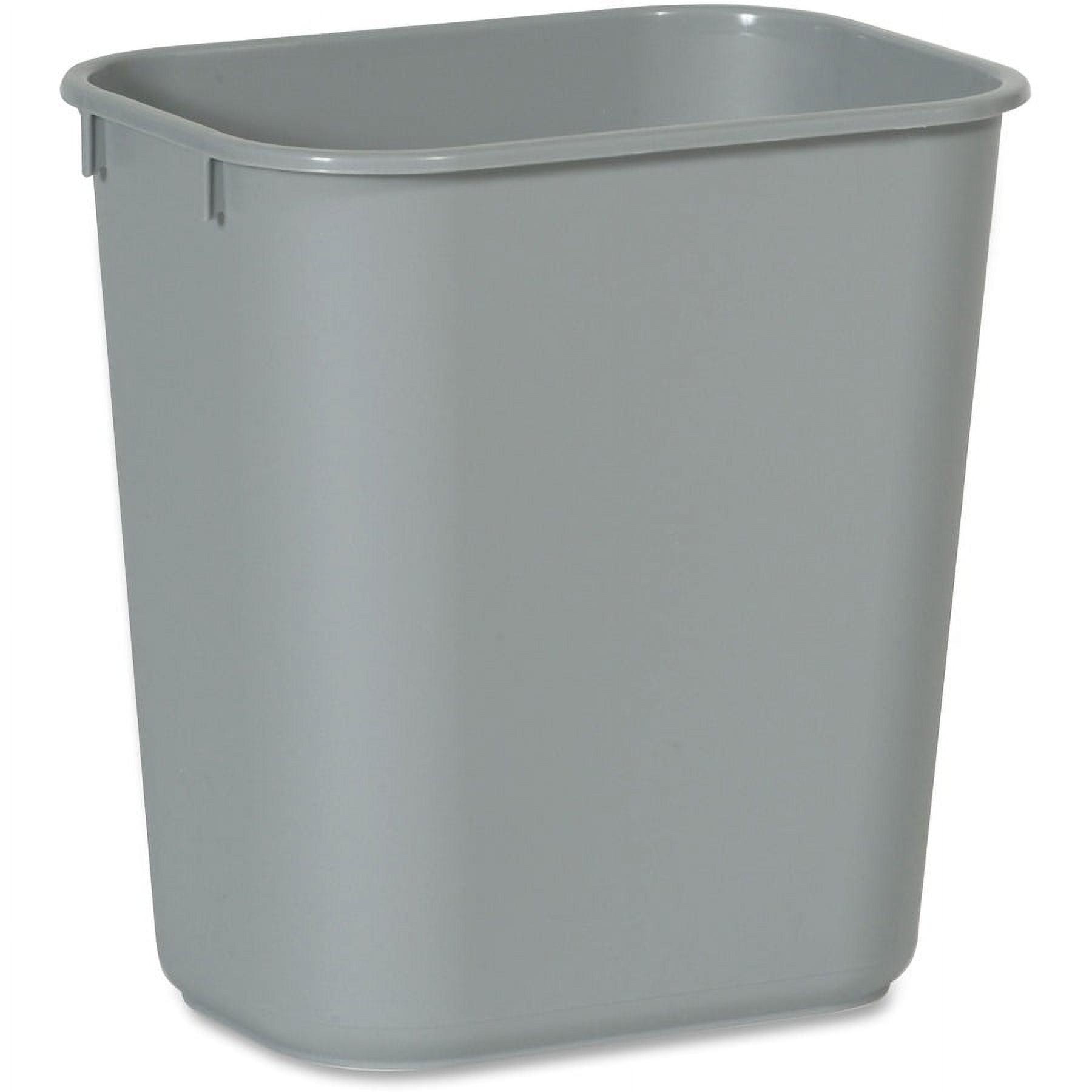 Gray Plastic 3.41 Gallon Wastebasket with Rolled Rim